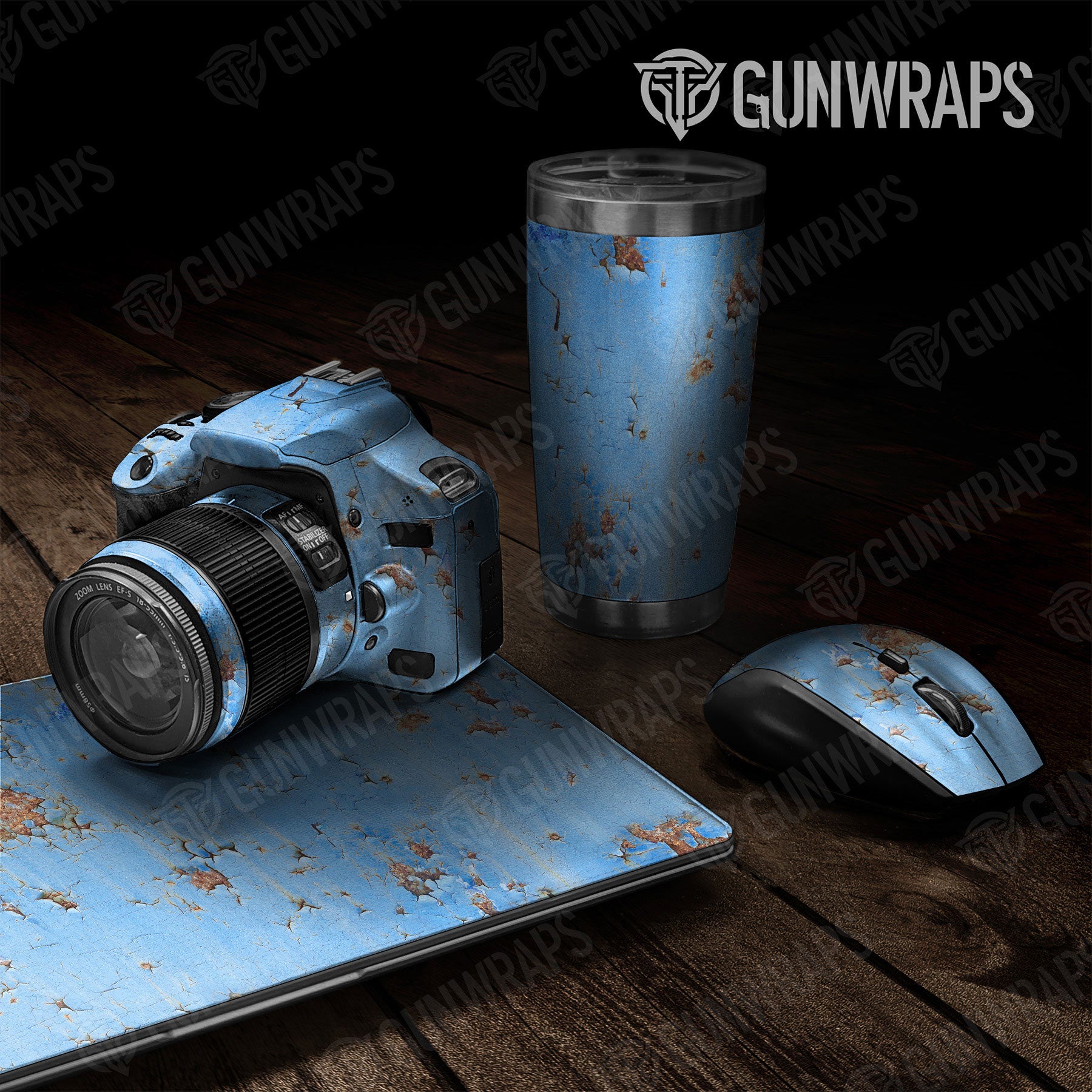 Universal Sheet Rust Gear Skin Vinyl Wrap Rust 3D Baby Blue Gear Skin Vinyl Wrap