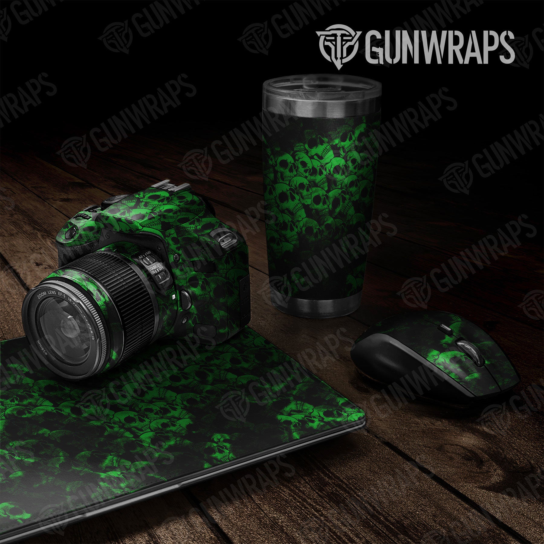 Universal Sheet Skull Gear Skin Vinyl Wrap Skull Green Gear Skin Vinyl Wrap