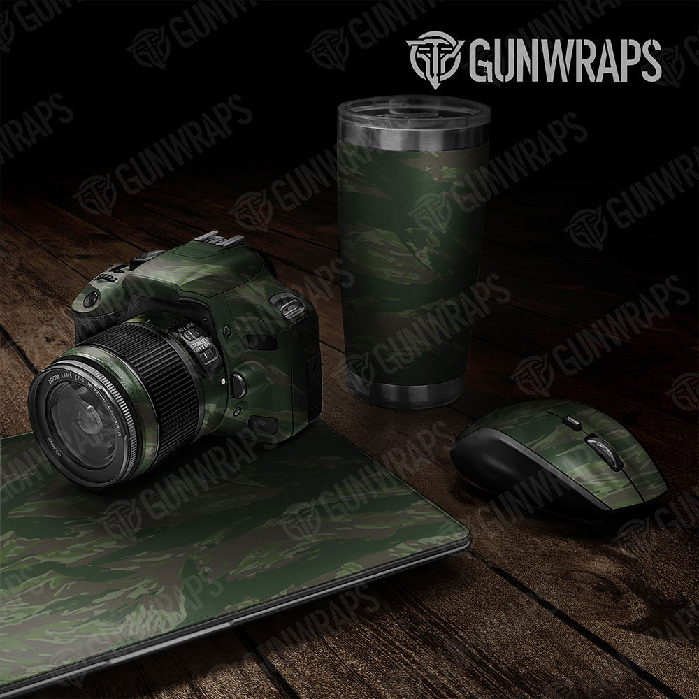 Universal Sheet Vietnam Tiger Stripe Gear Skin Vinyl Wrap Vietnam Tiger Stripe Army Dark Green Gear Skin Vinyl Wrap