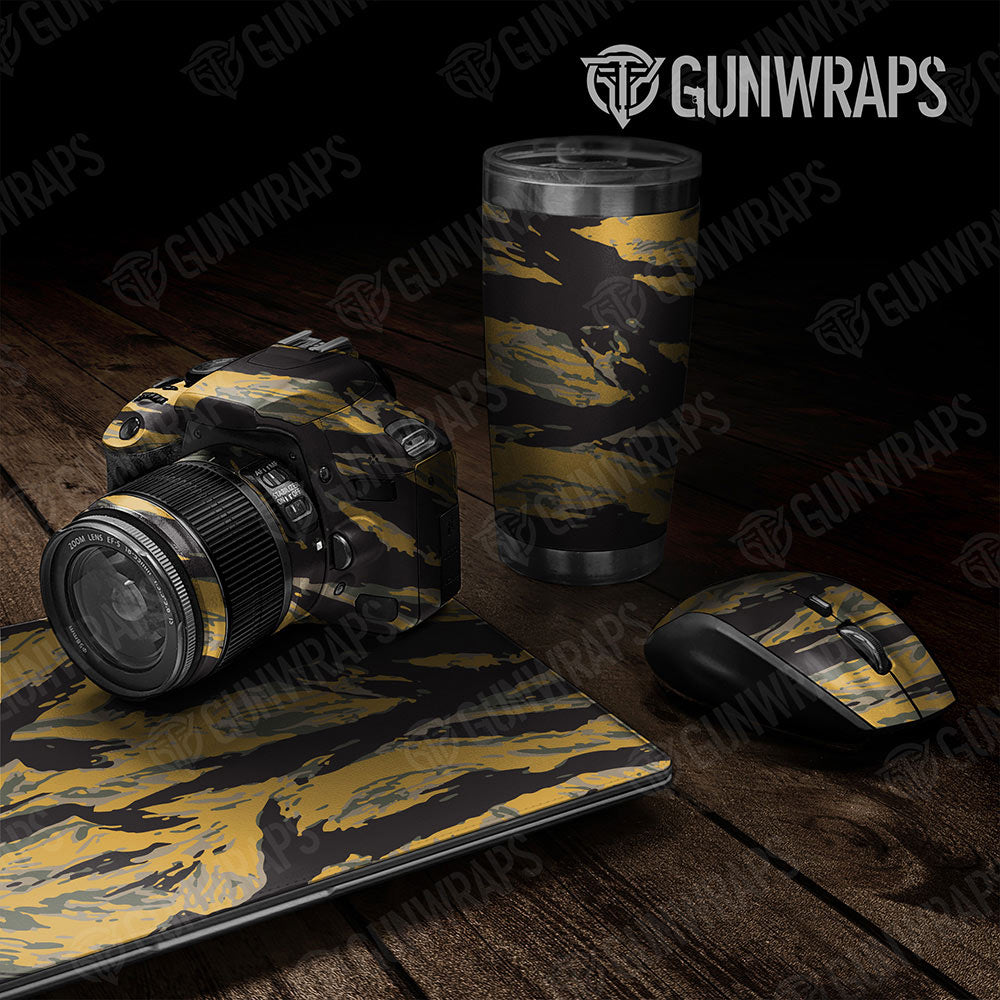 Universal Sheet Vietnam Tiger Stripe Gear Skin Vinyl Wrap Vietnam Tiger Stripe Militant Yellow Gear Skin Vinyl Wrap