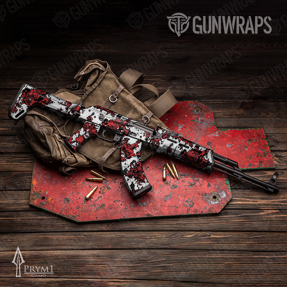 AK-47 Prym1 Boulder Black Red White Gun Skin Vinyl Wrap