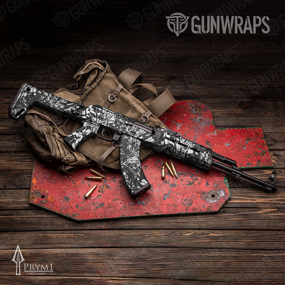 AK-47 Prym1 Camo Black Ice Gun Skin Vinyl Wrap