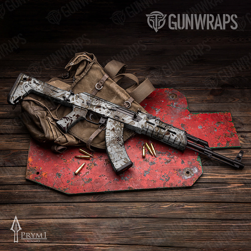 AK-47 Prym1 Camo White Out Gun Skin Vinyl Wrap