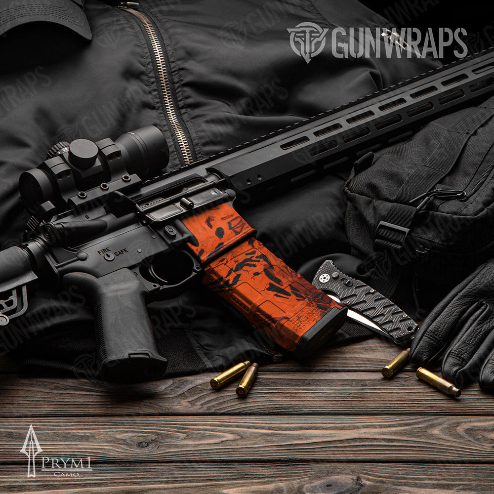 AR-15 Mag Prym1 Camo Blaze Orange Gun Skin Vinyl Wrap