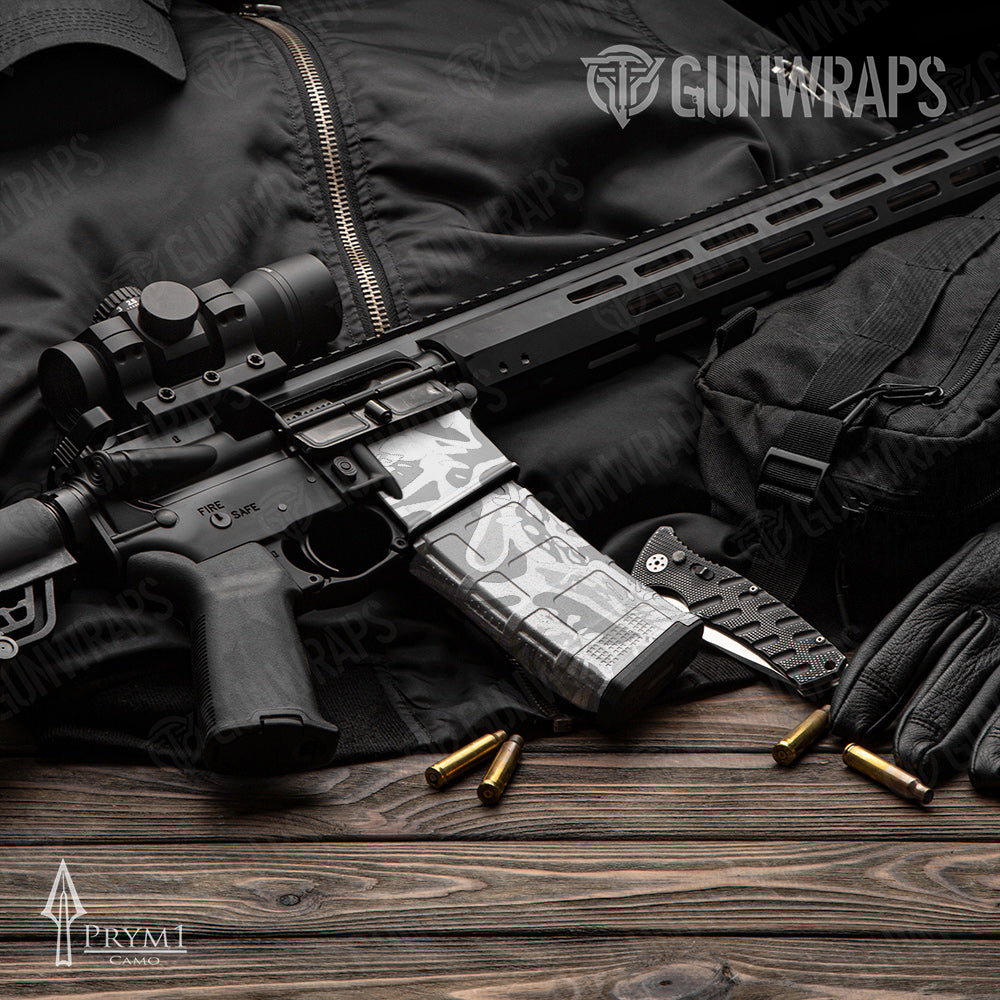 AR-15 Mag Prym1 OS Light Gray Gun Skin Vinyl Wrap