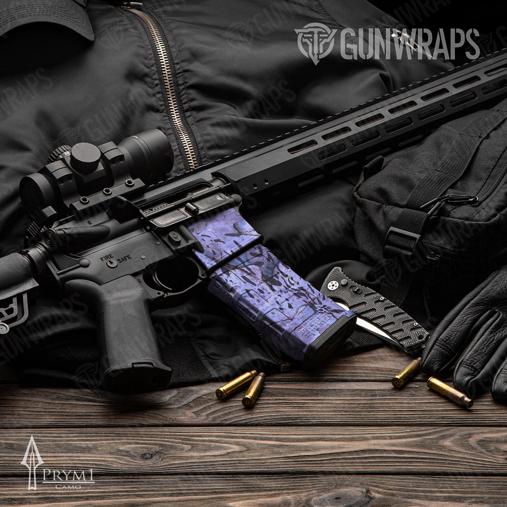 AR-15 Mag Prym1 Stream Violet Gun Skin Vinyl Wrap