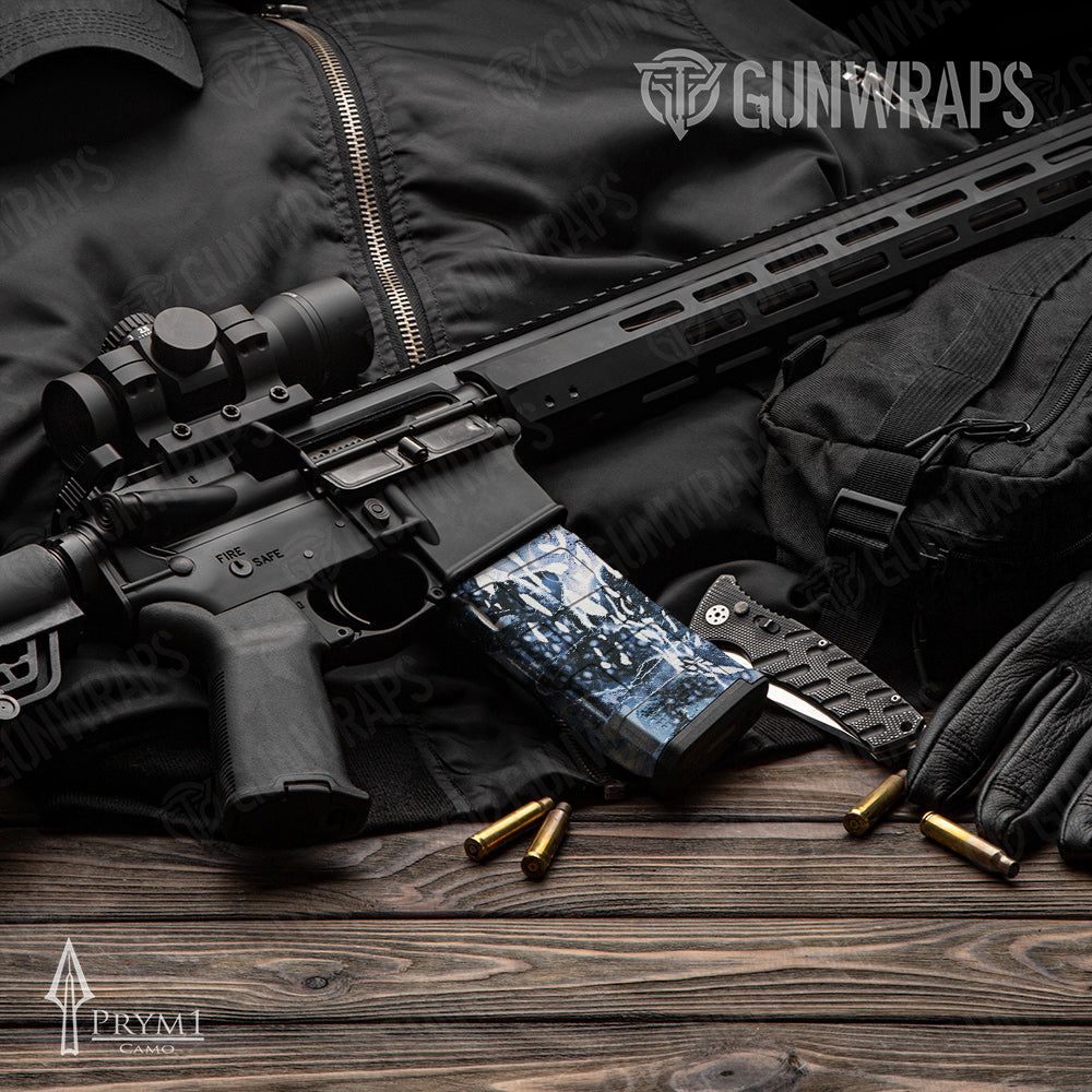 AR-15 Mag Prym1 Stream Inverted Dark Gun Skin Vinyl Wrap