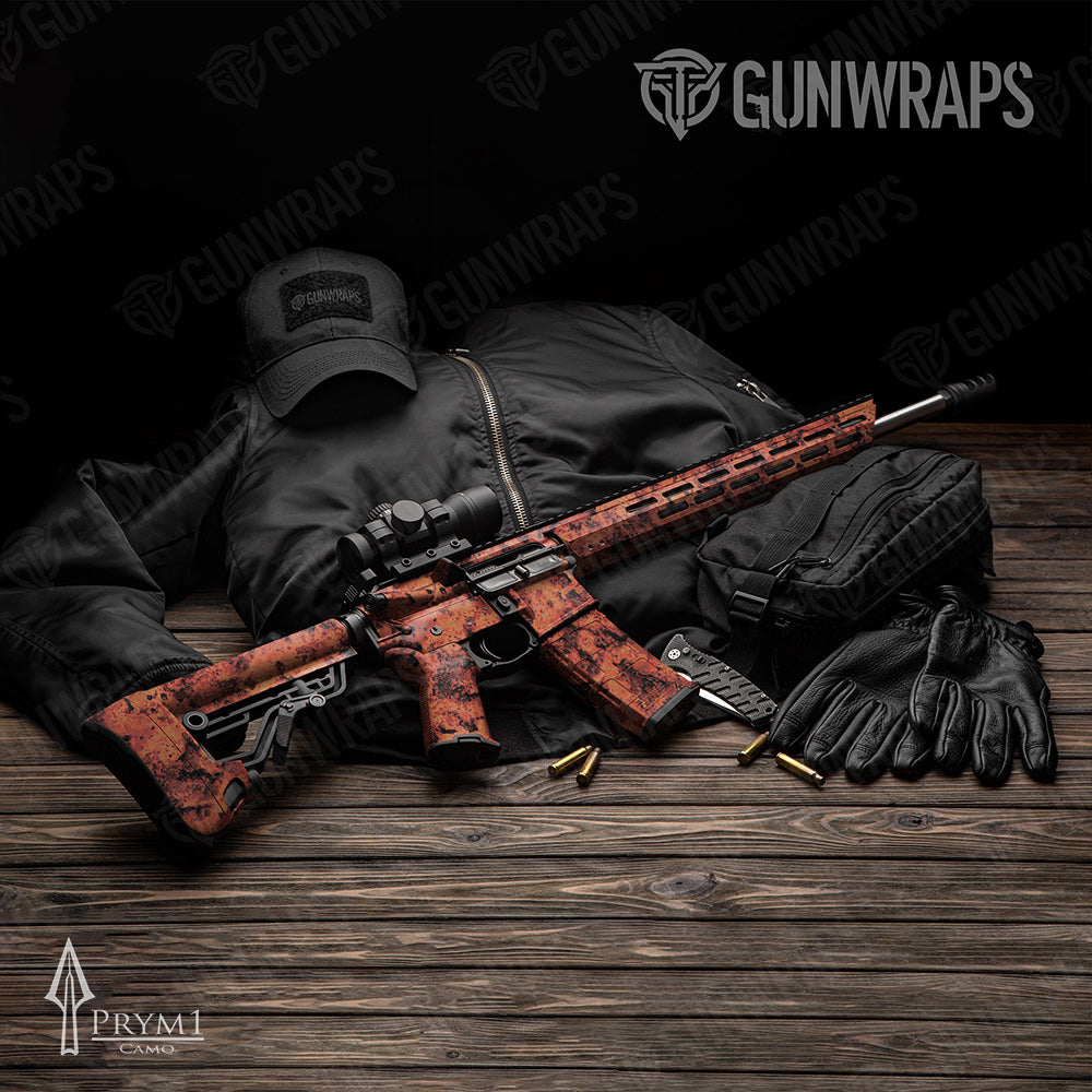 AR-15 Prym1 Boulder Red Tea Gun Skin Vinyl Wrap