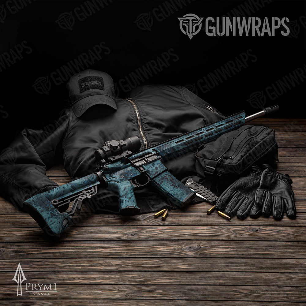 AR-15 Prym1 Camo Black Tip Gun Skin Vinyl Wrap