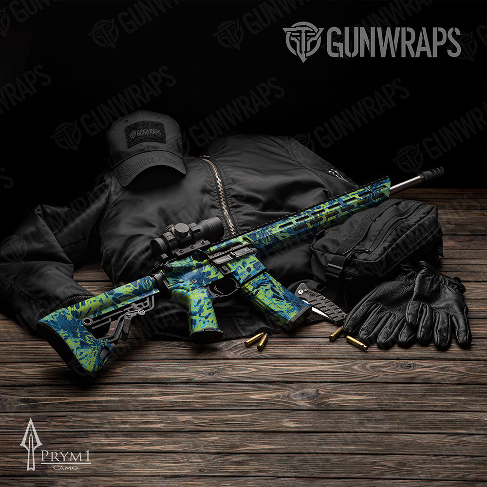 AR-15 Prym1 Camo Blue Tang Gun Skin Vinyl Wrap