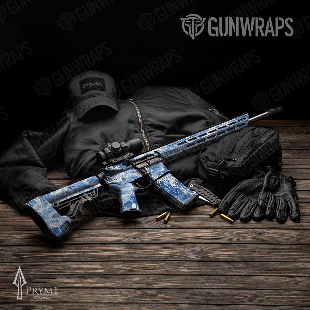 AR-15 Prym1 Stream Inverted Blue Gun Skin Vinyl Wrap