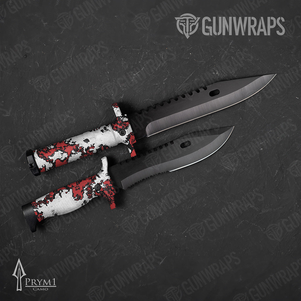 Knife Prym1 Boulder Black Red White Gun Skin Vinyl Wrap