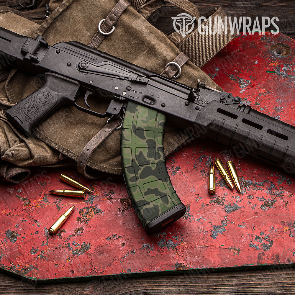 Old School Duck Army Green Gun Skin Vinyl Wrap
