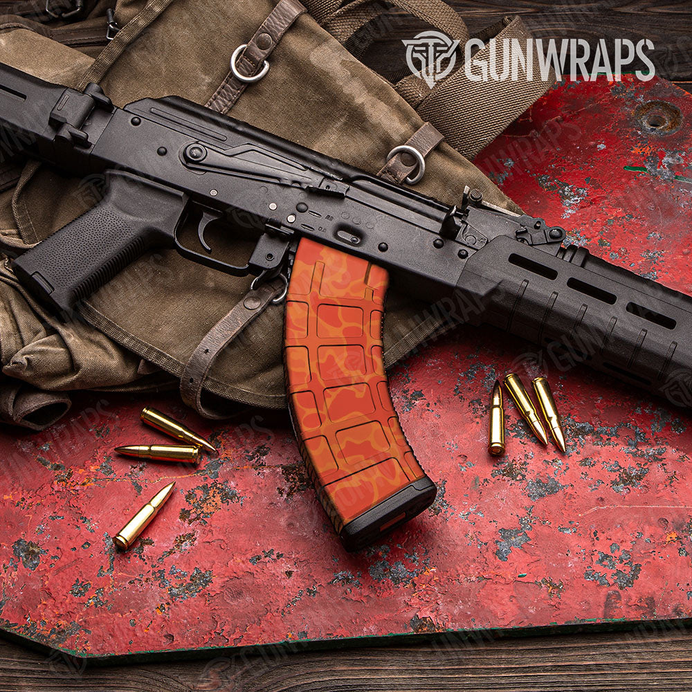 Old School Duck Elite Orange Gun Skin Vinyl Wrap