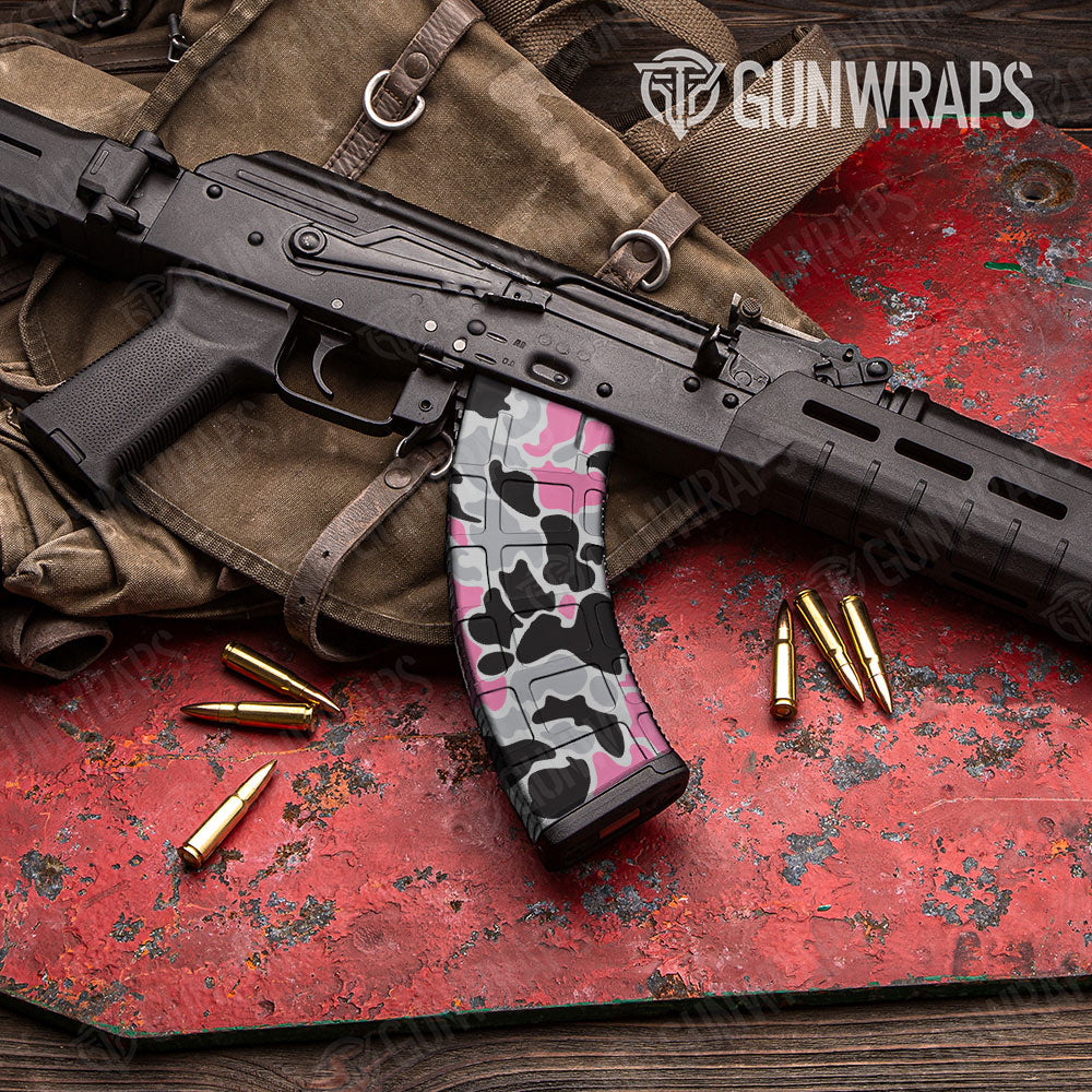 Old School Duck Pink Tiger Gun Skin Vinyl Wrap
