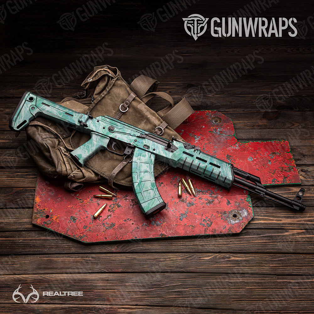 AK-47 Realtree Aspect Teal Waters Camo Gun Skin Vinyl Wrap