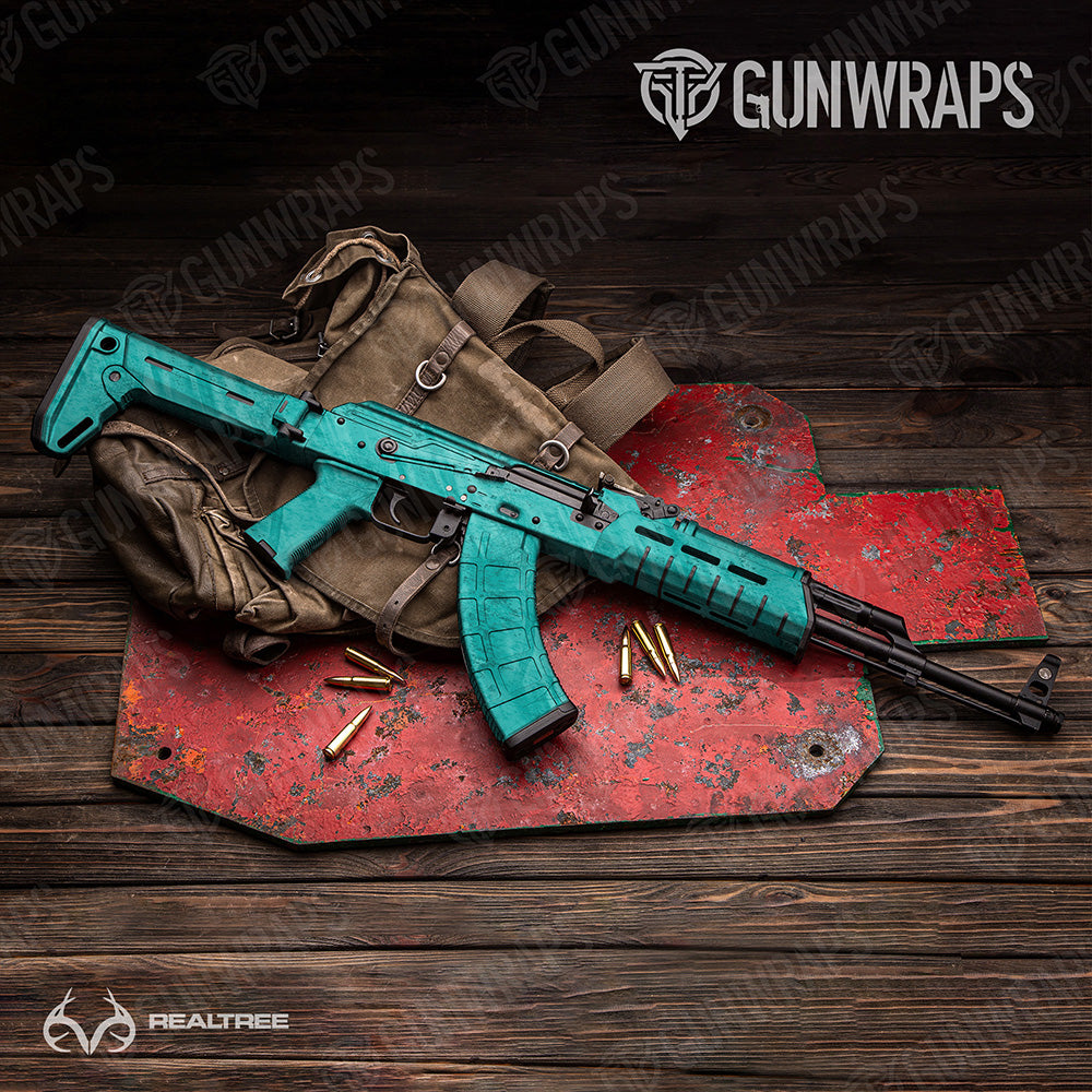 AK-47 Realtree Fishing Tiffany Blue Camo Gun Skin Vinyl Wrap