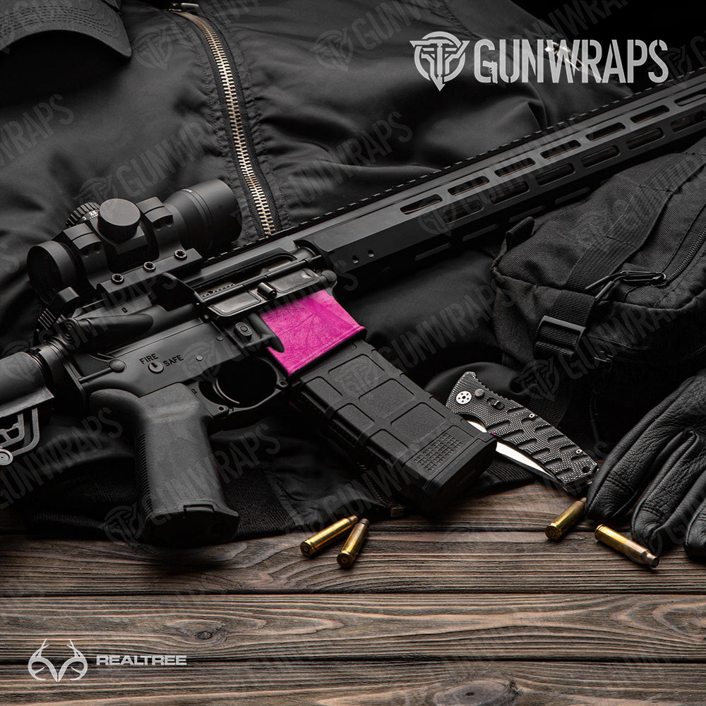 AR-15 Mag Well Realtree Fishing Magenta Camo Gun Skin Vinyl Wrap