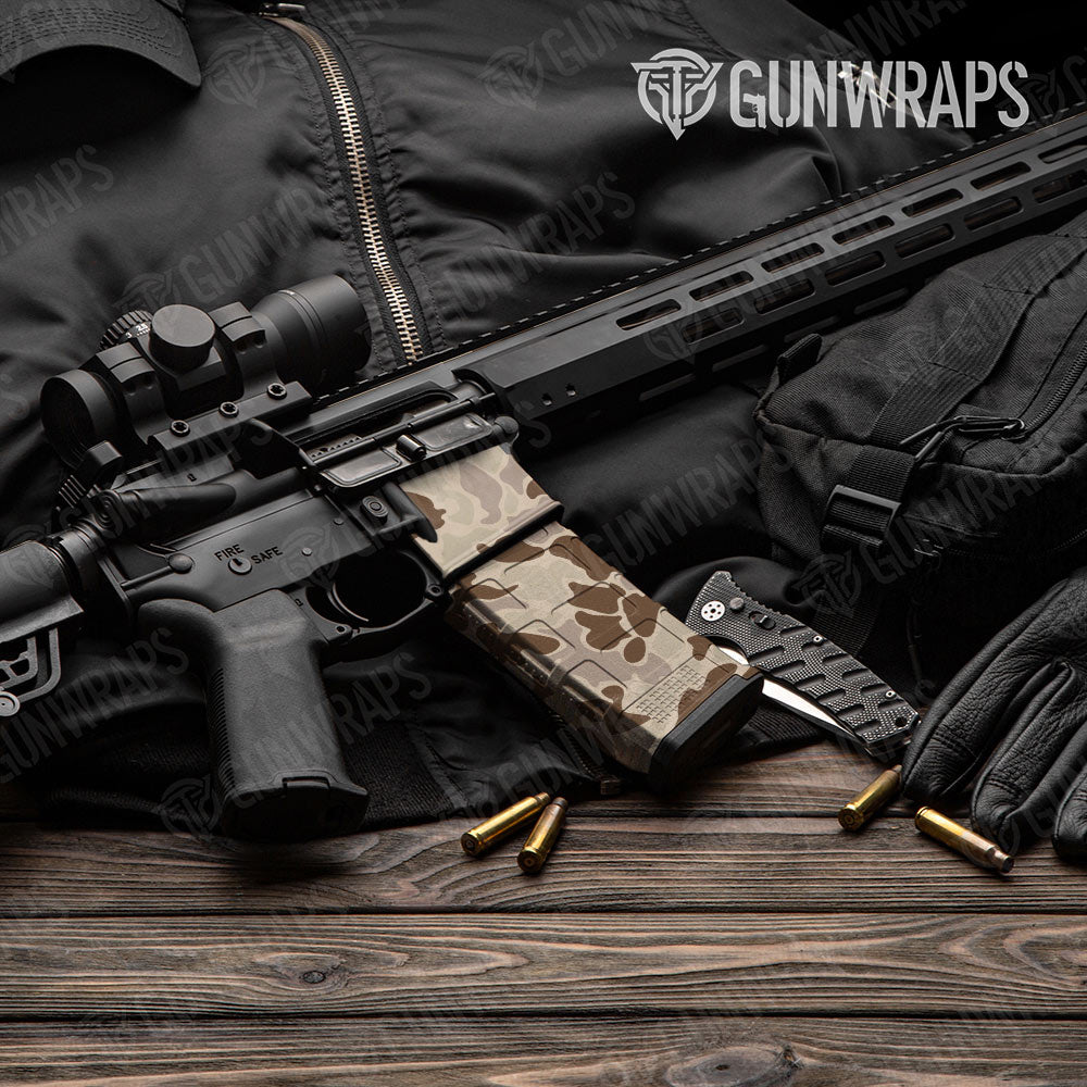 Old School Duck Desert AR-15 Mag & Mag Well Gun Skin Vinyl Wrap