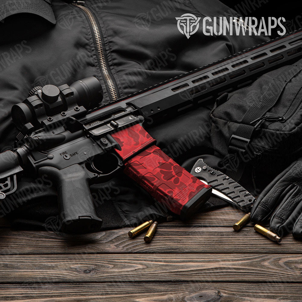 Old School Duck Elite Red AR-15 Mag & Mag Well Gun Skin Vinyl Wrap