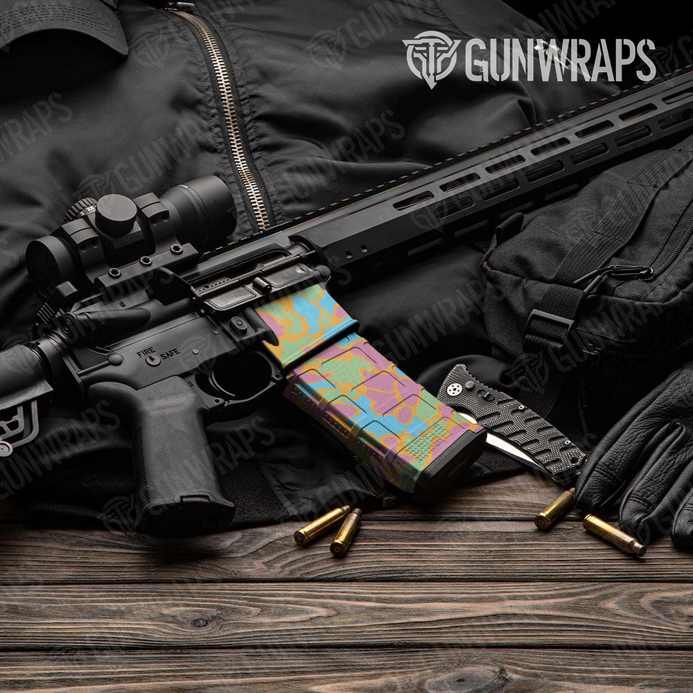 Old School Duck Sherbert AR-15 Mag & Mag Well Gun Skin Vinyl Wrap