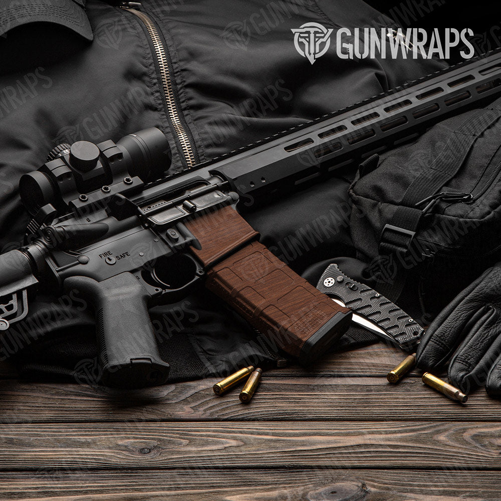 Woodgrain Bogota AR-15 Mag & Mag Well Gun Skin Vinyl Wrap