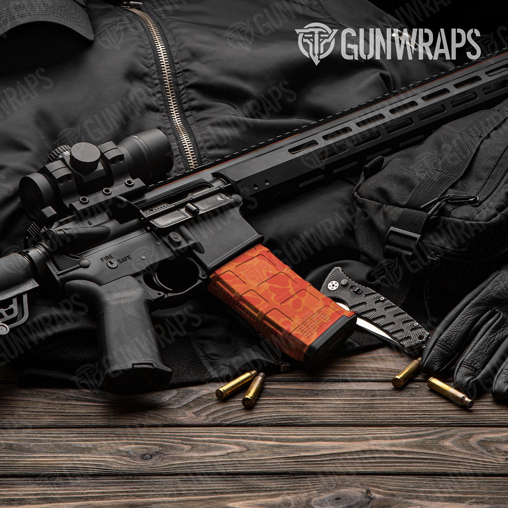 Old School Duck Elite Orange AR-15 Mag Gun Skin Vinyl Wrap