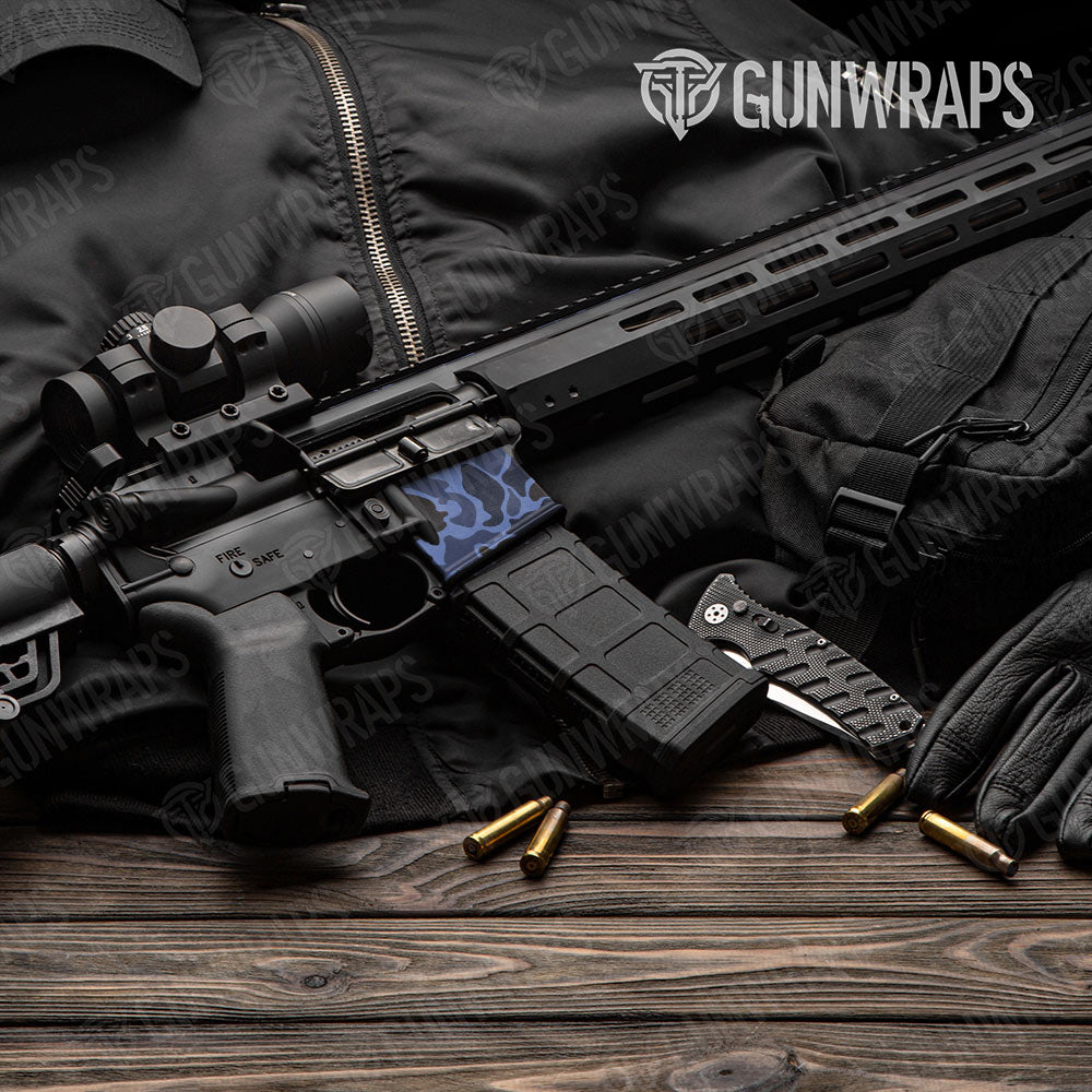 Old School Duck Blue Midnight AR-15 Mag Well Gun Skin Vinyl Wrap