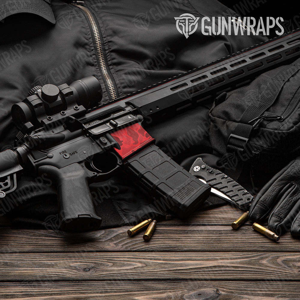 Old School Duck Elite Red AR-15 Mag Well Gun Skin Vinyl Wrap