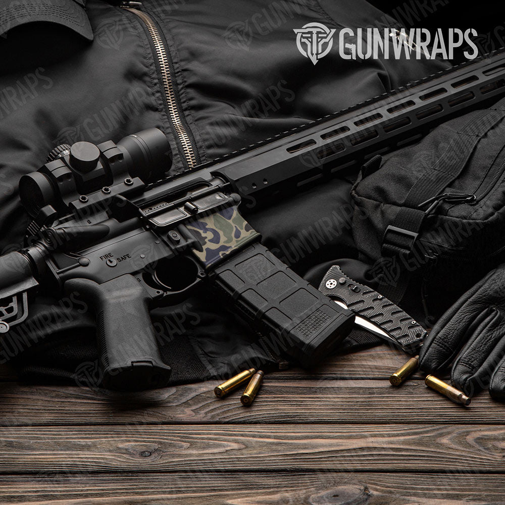 Old School Duck Militant Blue AR-15 Mag Well Gun Skin Vinyl Wrap