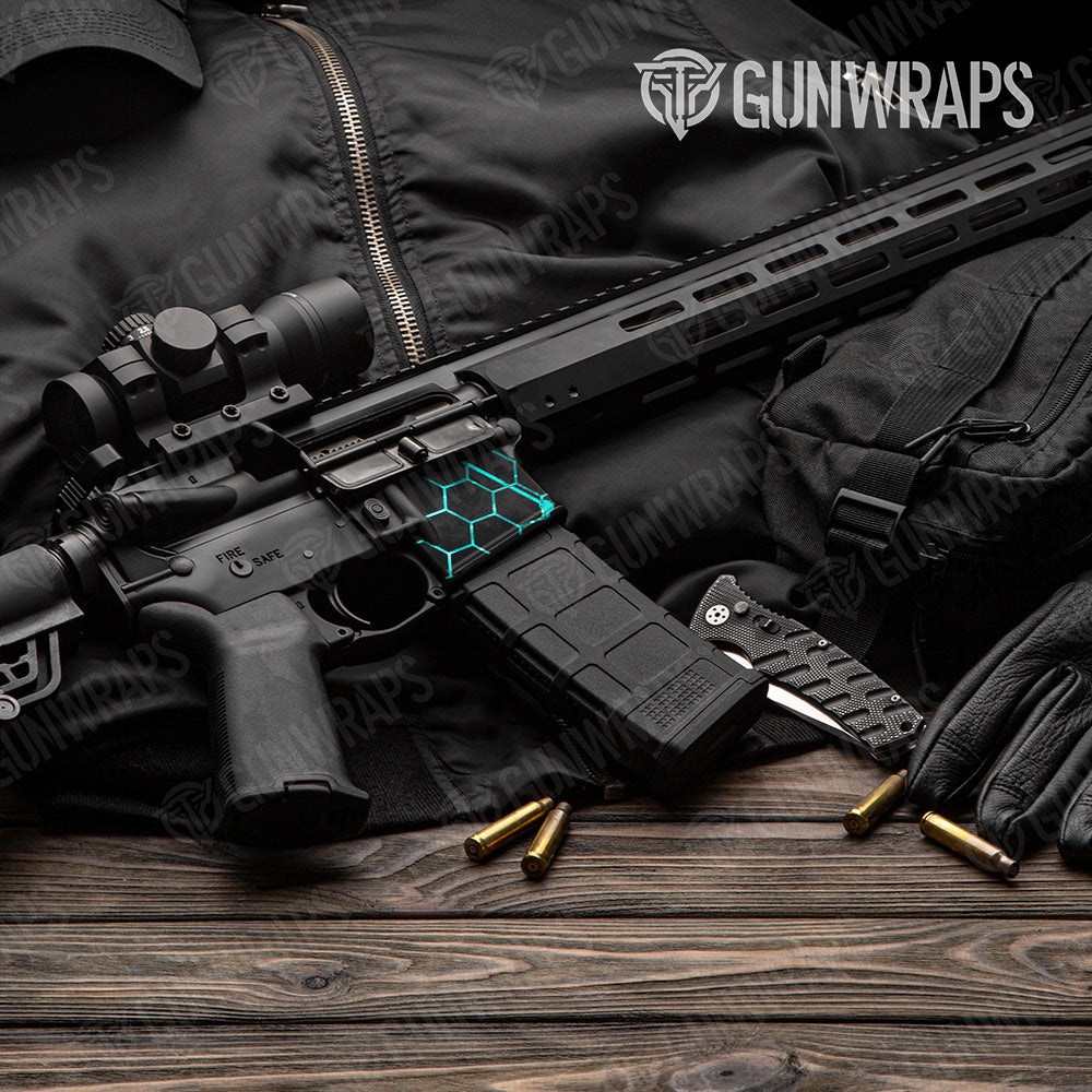 Vivid Hex Tiffany Blue AR-15 Mag Well Gun Skin Vinyl Wrap