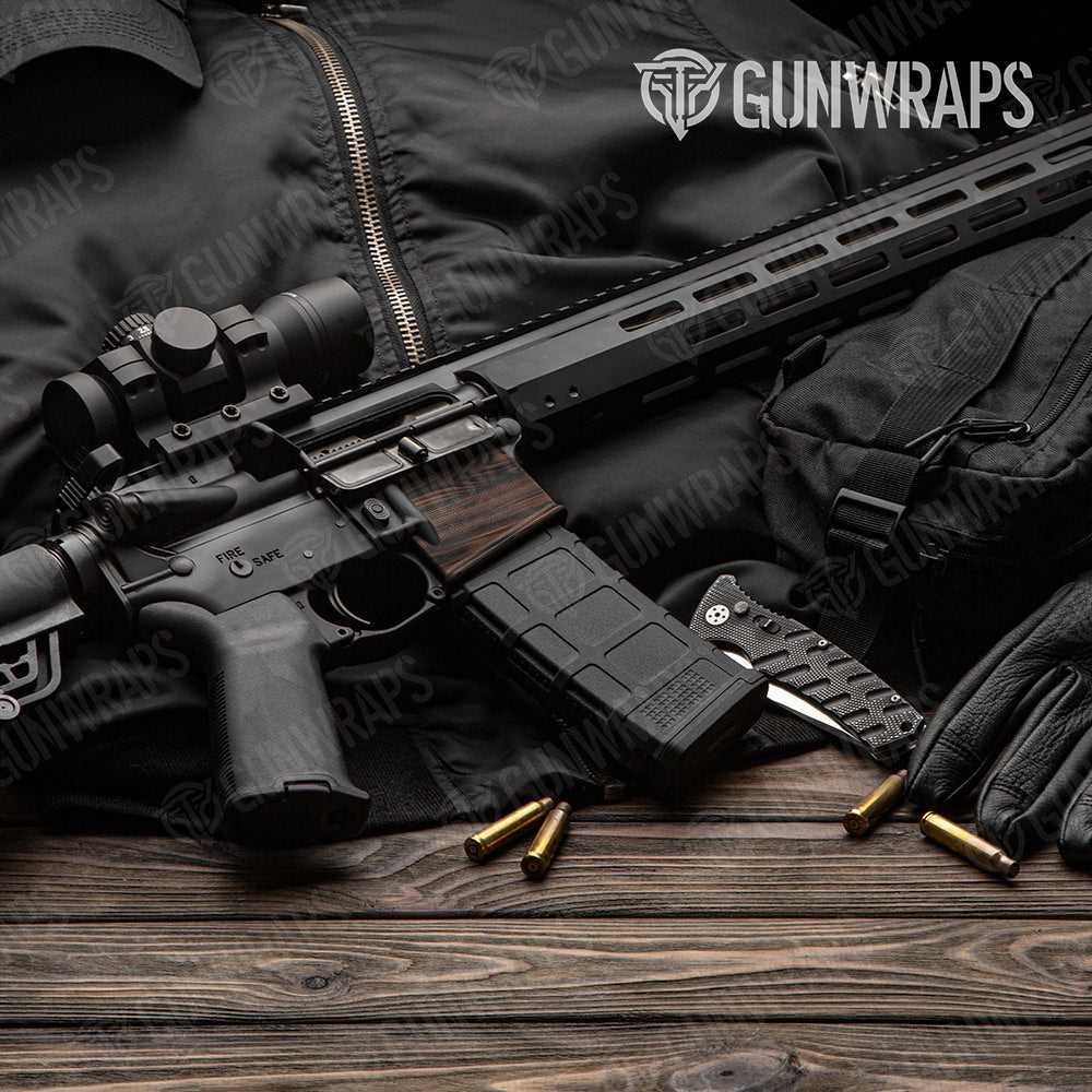 Woodgrain Atlanta AR-15 Mag Well Gun Skin Vinyl Wrap