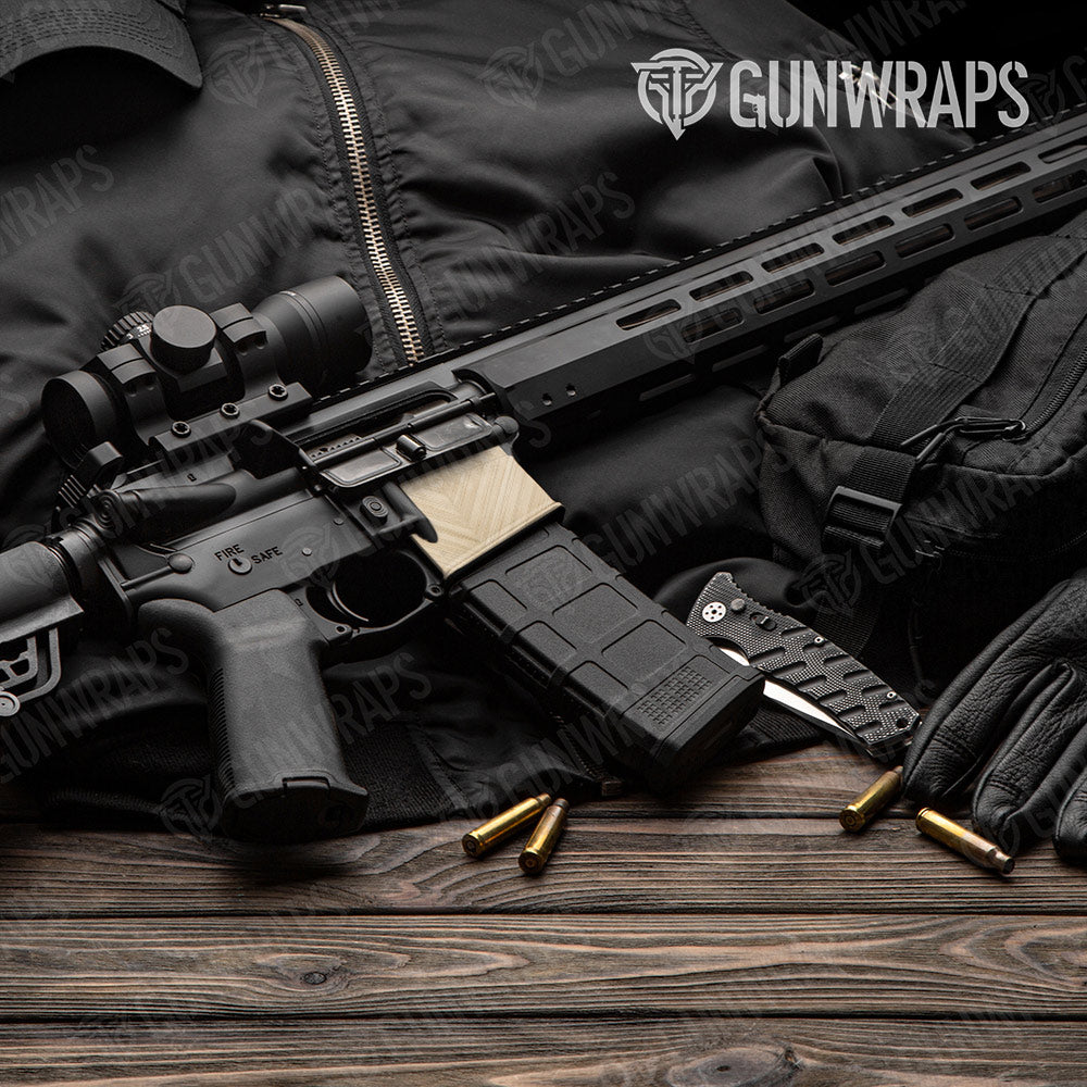 Woodgrain Montmartre AR-15 Mag Well Gun Skin Vinyl Wrap