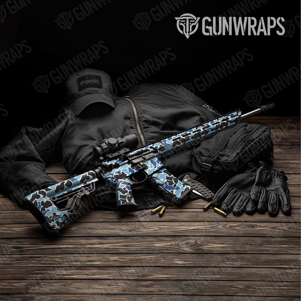 Old School Duck Baby Blue Gun Skin Vinyl Wrap