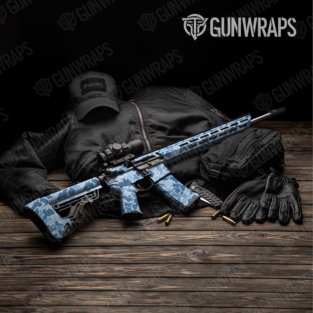 Old School Duck Cool Blue Gun Skin Vinyl Wrap