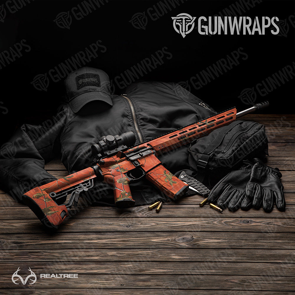 AR-15 Realtree XTRA Colors Orange Camo Gun Skin Vinyl Wrap
