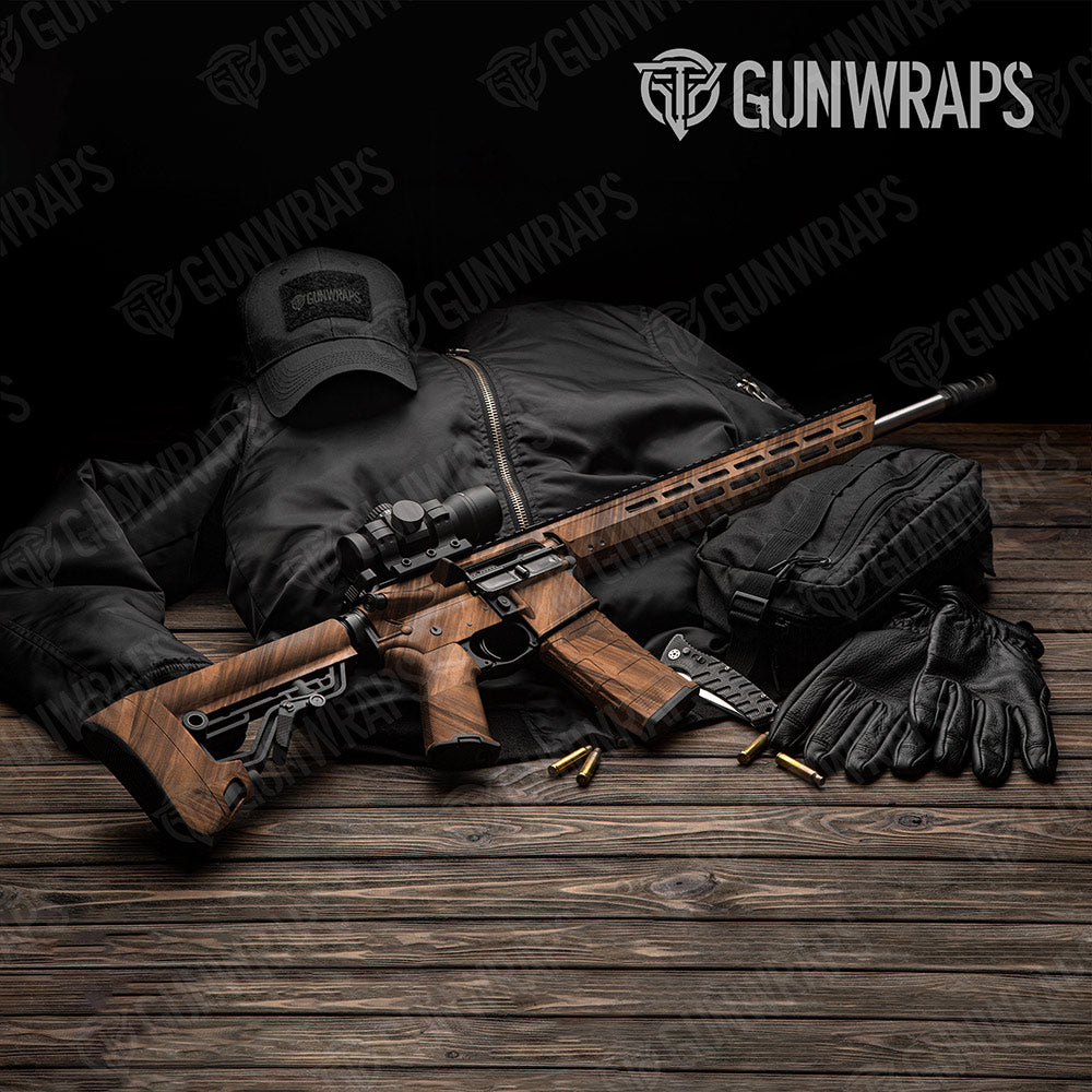 Woodgrain Dallas Gun Skin Vinyl Wrap