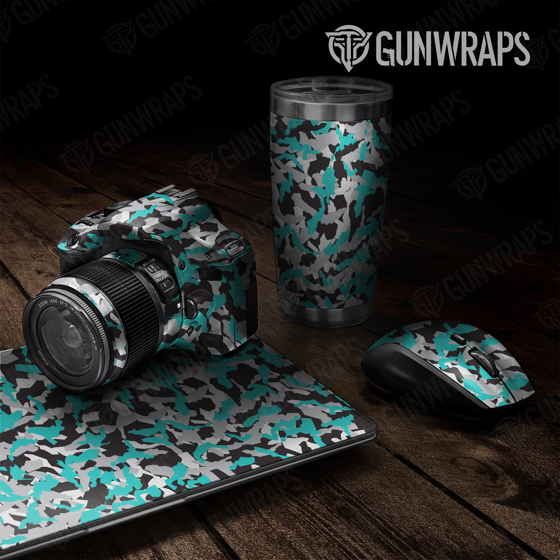 Erratic Tiffany Blue Tiger Camo Universal Sheet