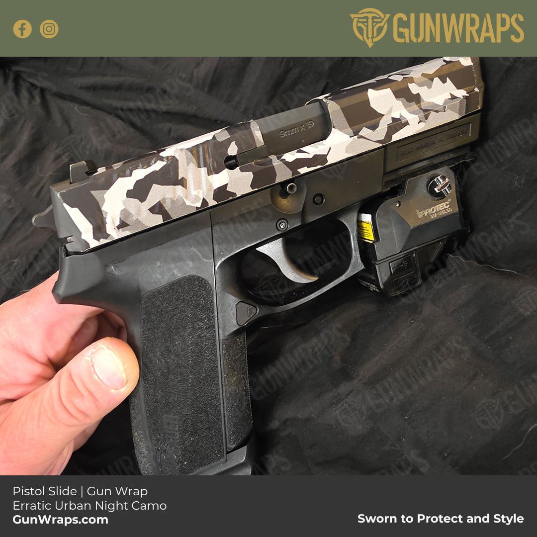 Pistol slide urban night camo skin