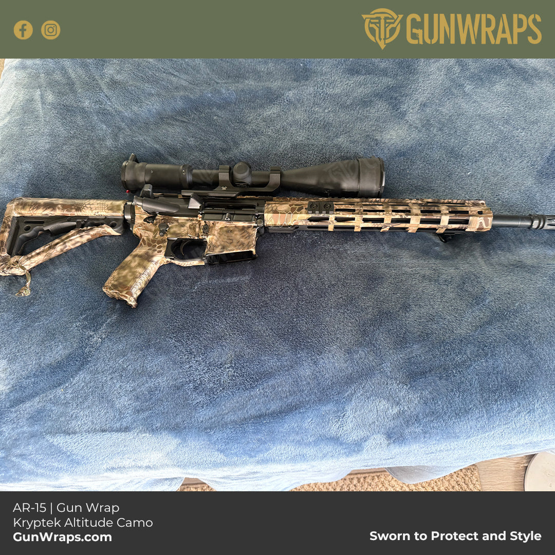 AR-15 rapped in kryptek altitude camo