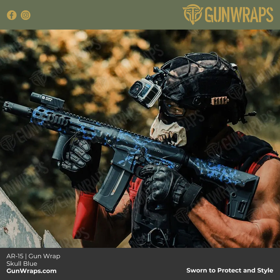 AR-15 in Skull Blue Skin