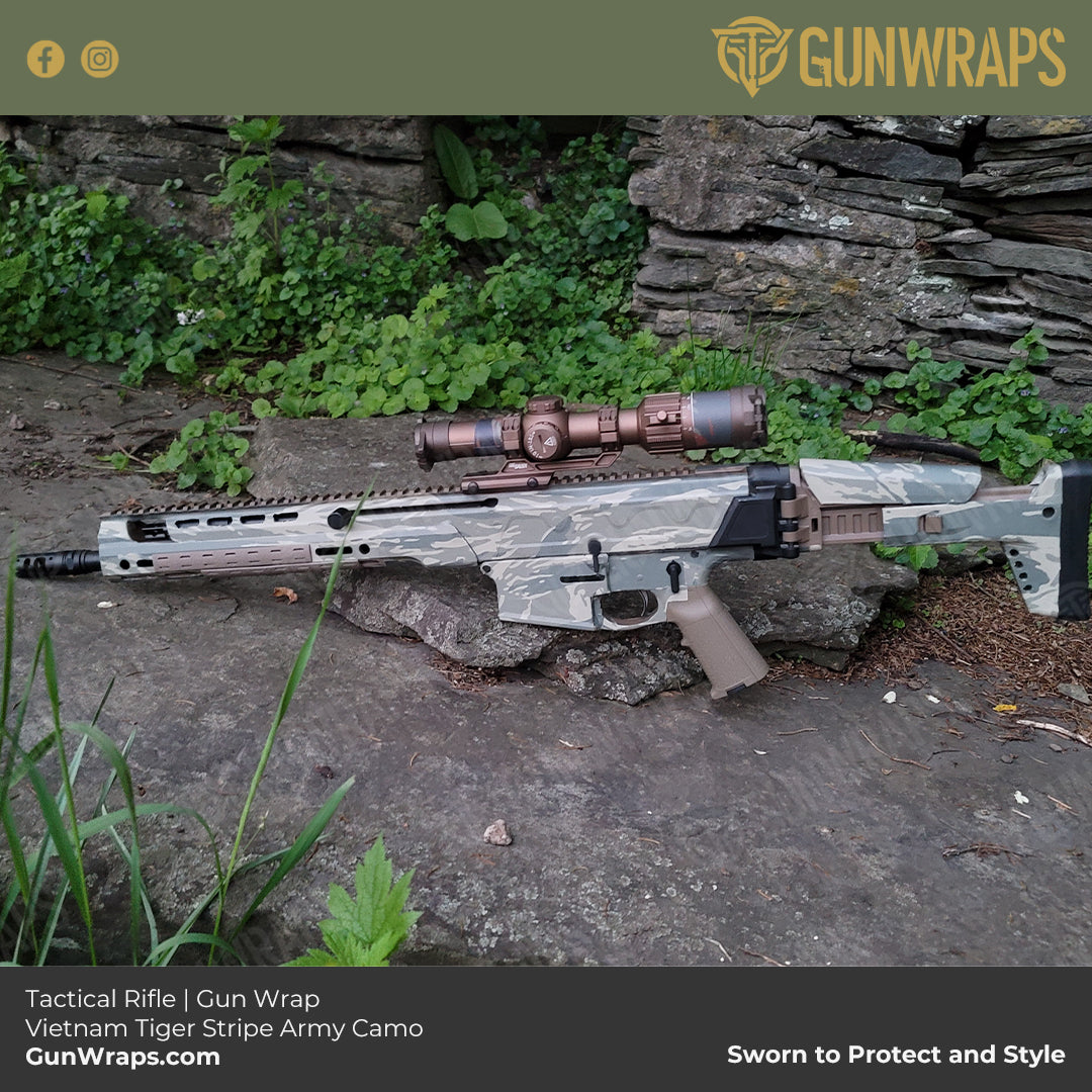 Rifle in Vietnam tiger stripe army camo skin