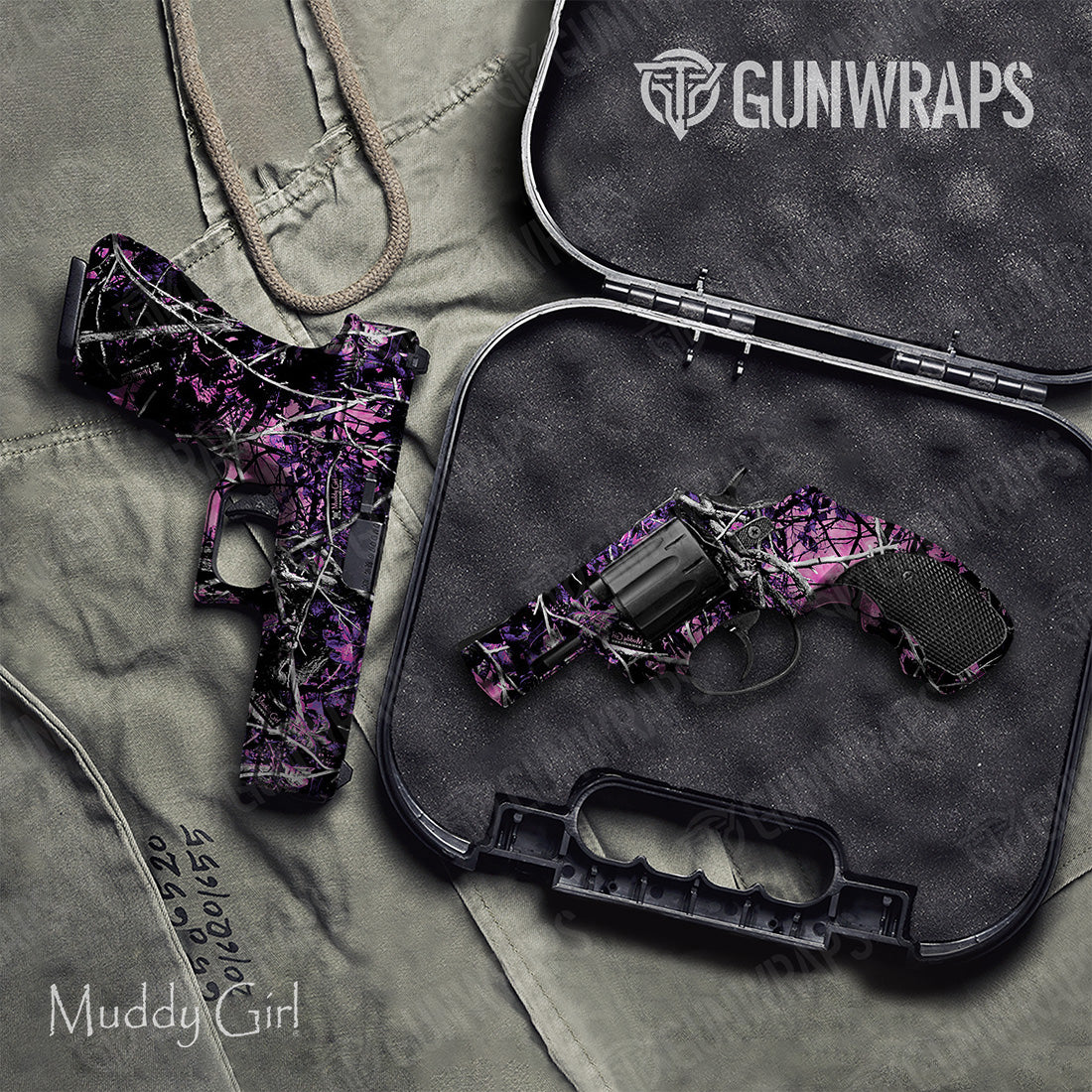 Pistol & Revolver Muddy Girl Camo Gun Skin Vinyl Wrap