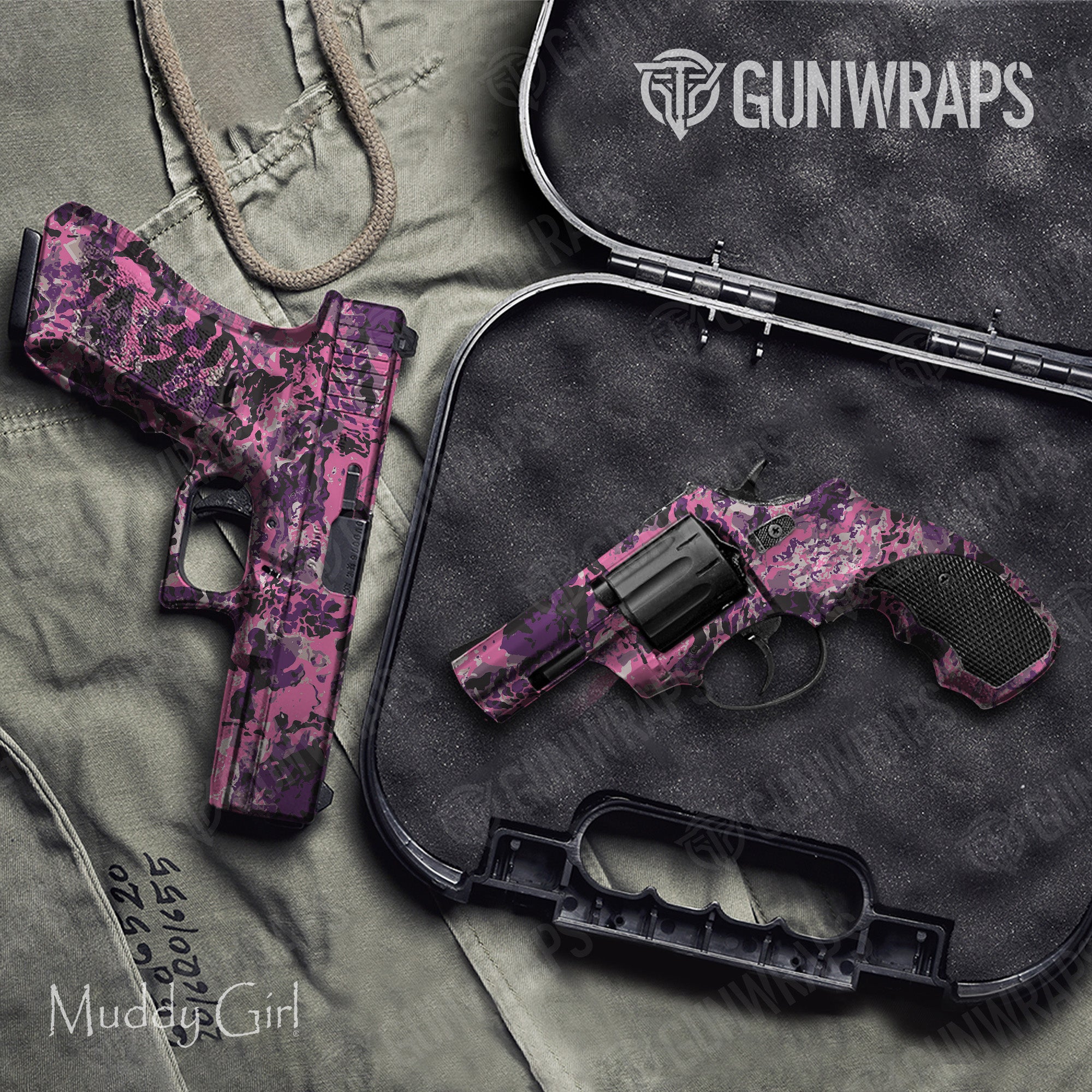 Pistol & Revolver Muddy Girl Flat Camo Gun Skin Vinyl Wrap
