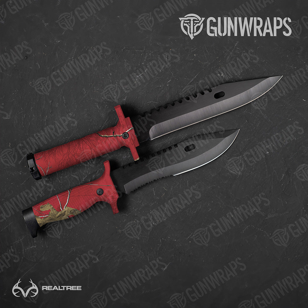 Knife Realtree XTRA Colors Red Camo Gear Skin Vinyl Wrap
