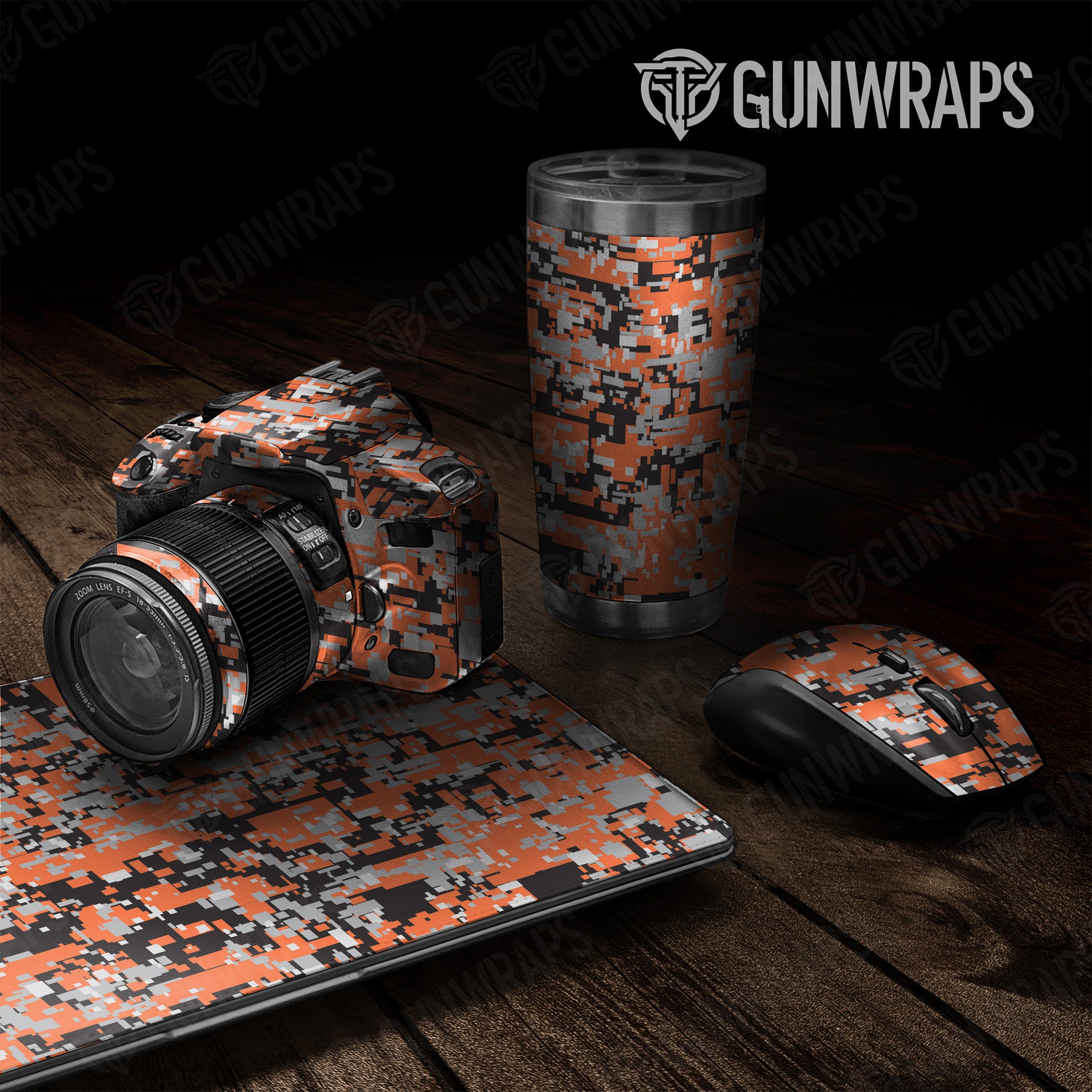 Digital Orange Tiger Camo Universal Sheet