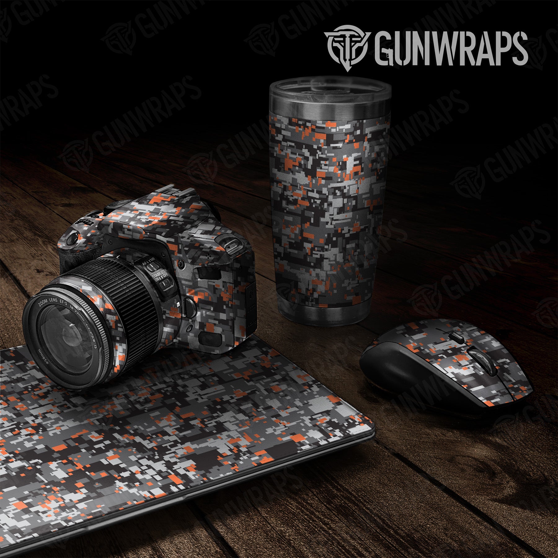 Digital Urban Orange Camo Universal Sheet