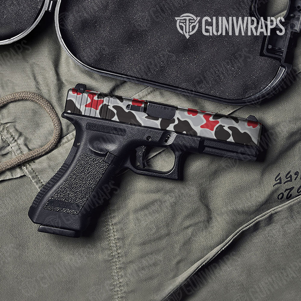 Old School Duck Red Tiger Gun Skin Vinyl Wrap
