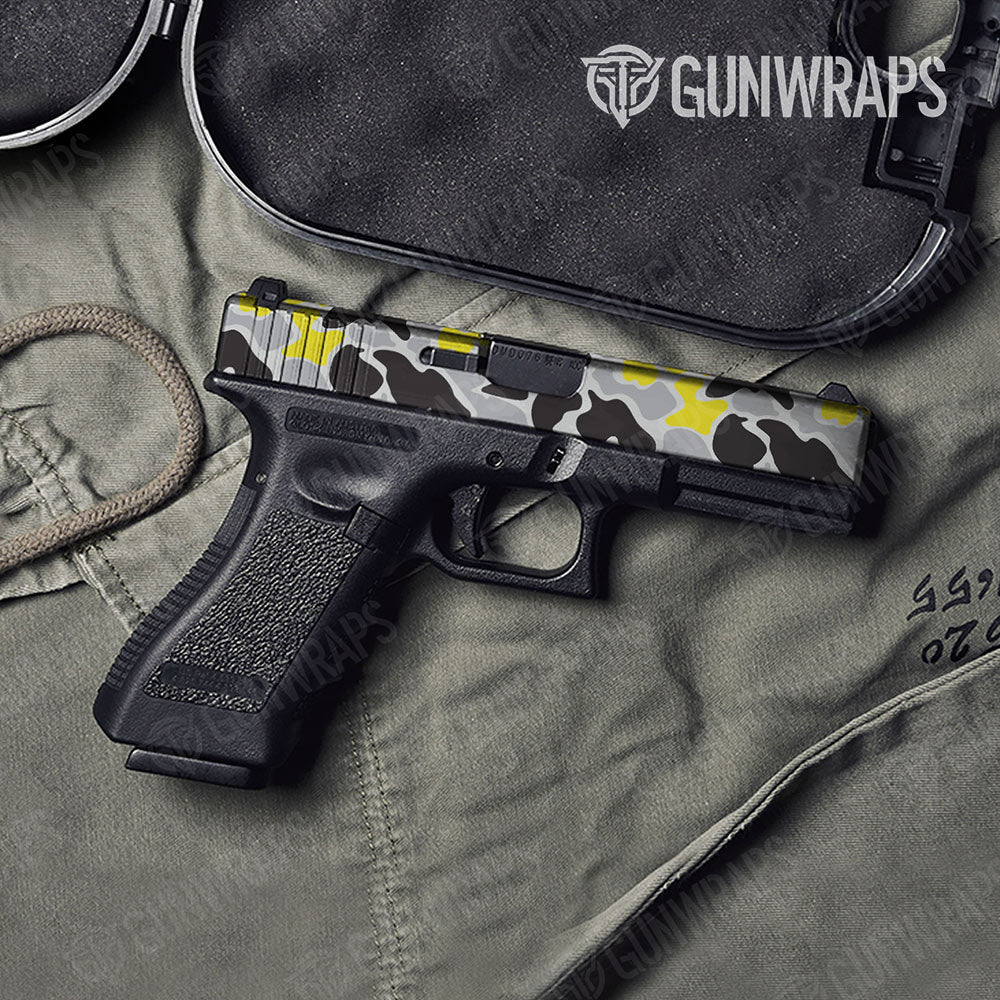 Old School Duck Yellow Tiger Gun Skin Vinyl Wrap