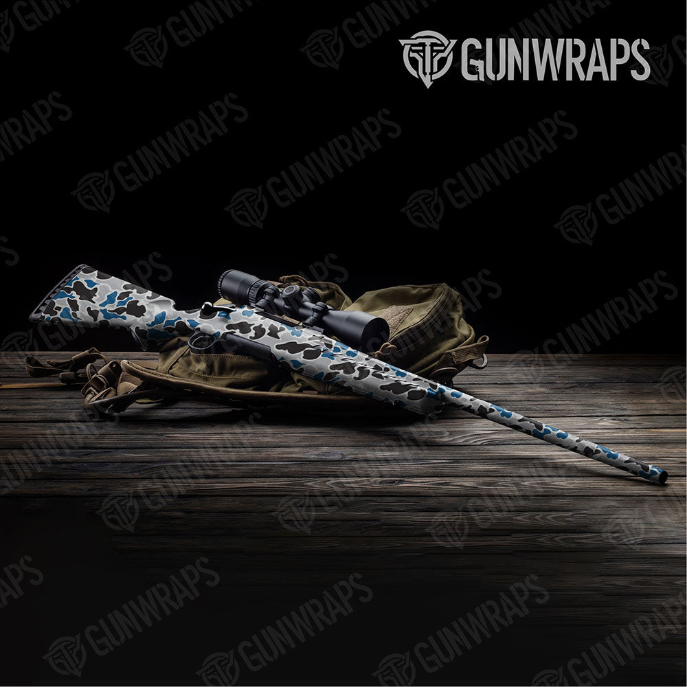 Old School Duck Blue Tiger Gun Skin Vinyl Wrap
